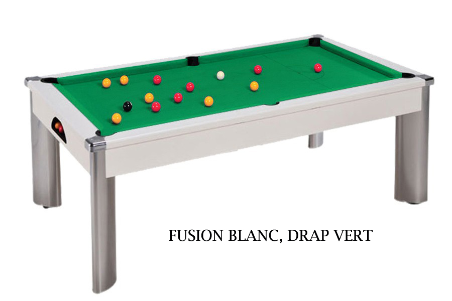 billard pool fusion 7ft blanc drap vert b680bv