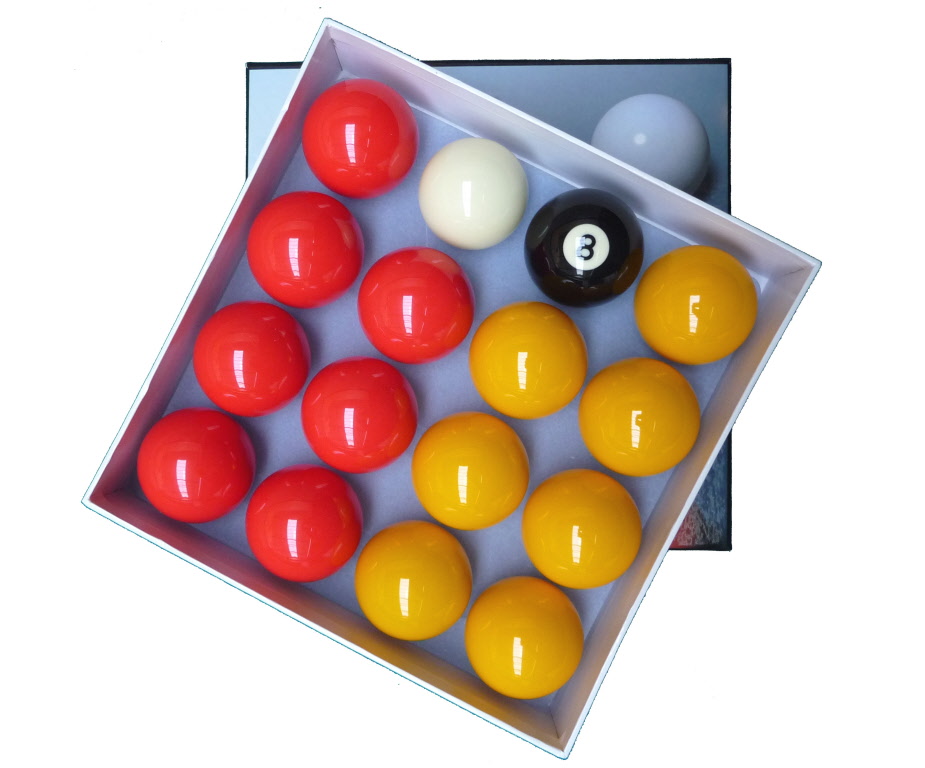 Lot de 16 billes de billard Ø 50,8 mm pour jeu anglais 8 pool