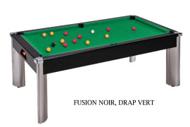 billard pool fusion 7ft noir drap vert b680nv