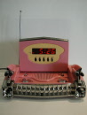 Radio Réveil style cadillac rose des années 50